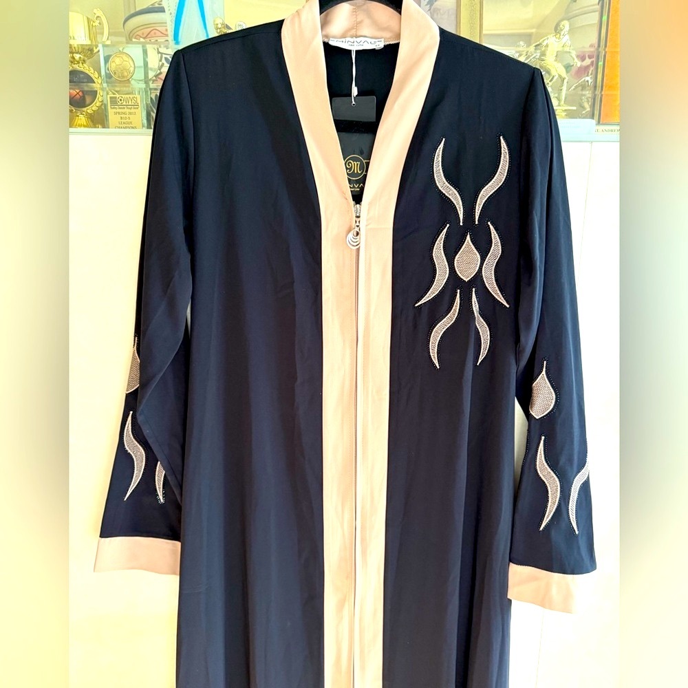 MINVAL New Line Zip front Turkish style black dress size 12